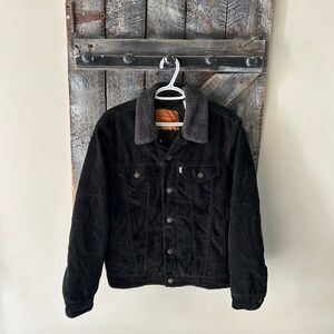 Men's Levi's Sherpa Lined Corduroy Jacket Black